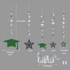 Cheerland 2025 Graduation Banner Party Decorations Green Graduation Cap Garland Kit Congrats Grad Supply for Prom Backdrop Decoration Ceiling Decor