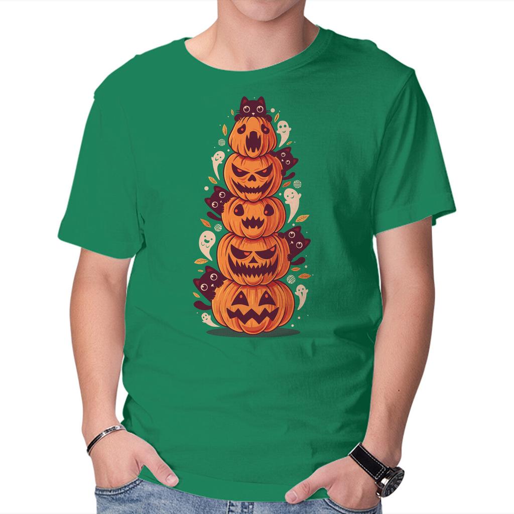 Unisex Crew Neck T-Shirt Spooky Tower Graphic Short Sleeve Casual Tee