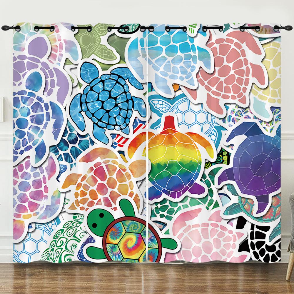 

3D Graffiti Pattern Digital Printing Curtain Blackout Punching 97cm*114cm*2