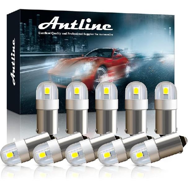 Antline BA9S BA9 1895 1891 53 57 47830 64111 3893 LED Bulb White, Super Bright Canbus Error Free 12 Volt Replacements for Interior Dome Map Lamp