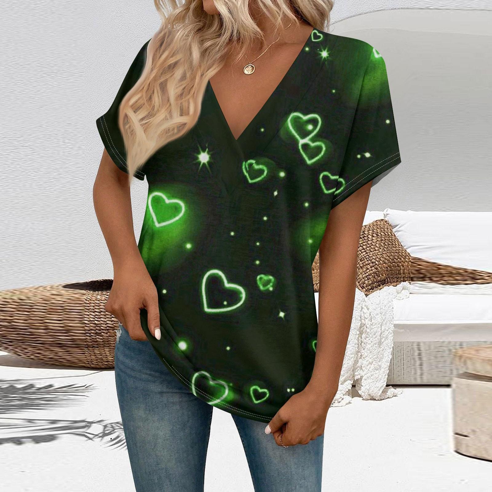 

Футболки с коротким рукавом, футболки с v-образным вырезом, женские модные топы, модные легкие, мягкие повседневные летние наряды XXL