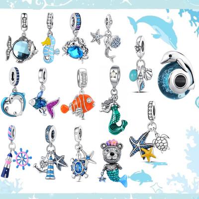 New In Spring Ocean Fish Crab Charms Copper Bead Fit Original Bracelets Pandenttrinket For Diy Jewelry Gifts