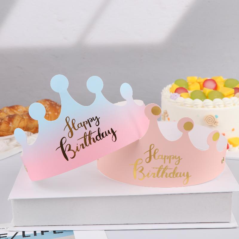 25Pcs Creative Happy Birthday Hat Crown Cap Diy Handmade Party Decor Po Prop For Adult Kids Cake Ornament
