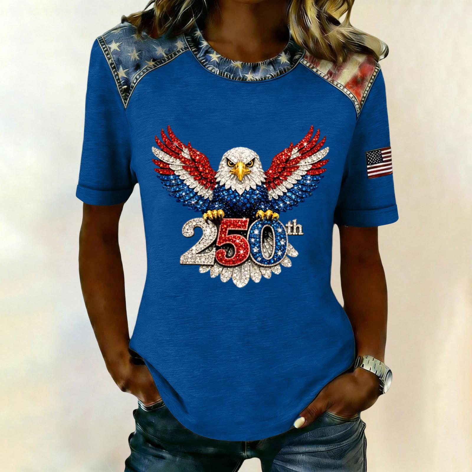 Women s Stylish Casual Letter-printed Blouse L синий
