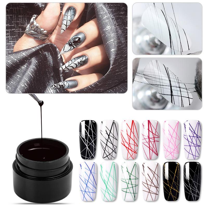 Нейл-арт малювання УФ гель для ніг еластичний лайнер DIY павутинка лак павутинка гель квітка