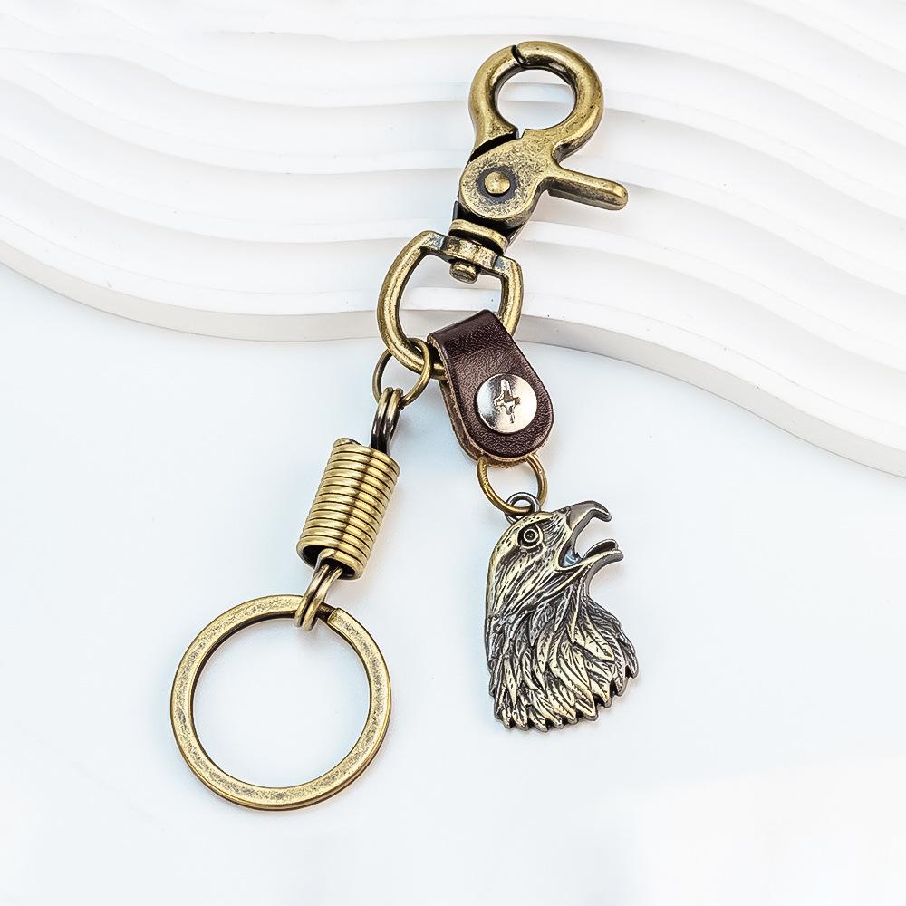 Unisex Eagle and Owl Genuine Leather Keychains - Handbag and Clothing Pendants