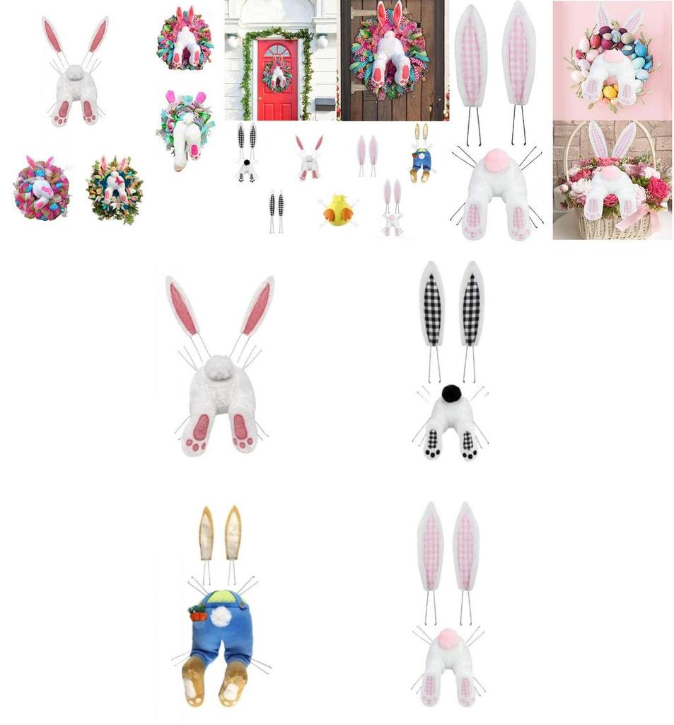 Easter Bunny Wreath Decor For Door Colorful And Durable