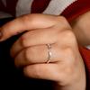 Minimalist Heart Chain Ring,  925 Sterling Silver Open Link Ring – Adjustable Dainty Heart Band, Gift for Love, Anniversary, Gifts for Love.
