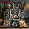 Saxophone Collection 2D Flat Pattern Flannel Blanket, High Quality All Seasons, Home Decor, Warmth and Comfort, Perfect for Christmas Gifts.