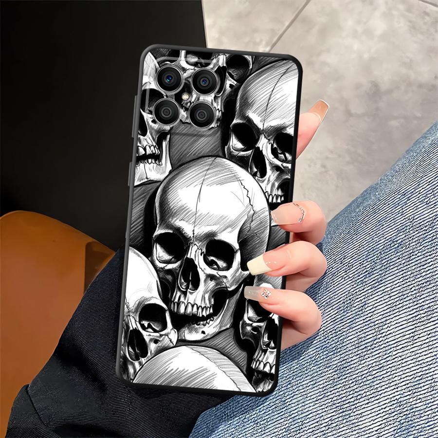 Case for Honor 70 8X 90 Lite X7a X9c X8 X7 X9a X9 Soft Back Phone Cover Creative Innovation Skull