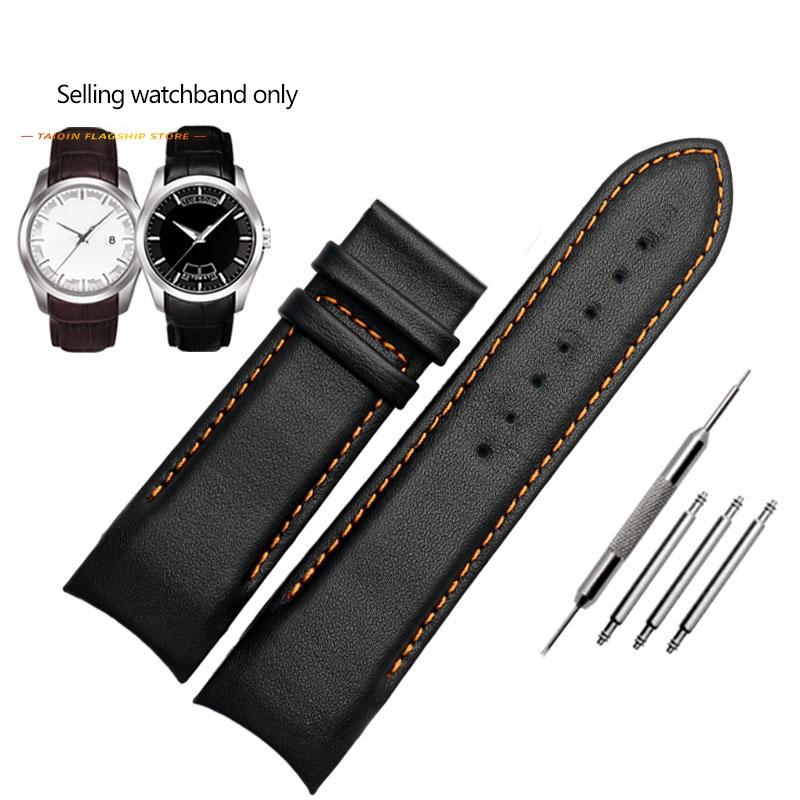 Per Tissot Maschile 1853 T035 Cinturino in Pelle T035627A Estremità Curva Cinturino in Pelle di Vitello Bracciale con Chiusura a Farfalla 22mm 23mm 24mm