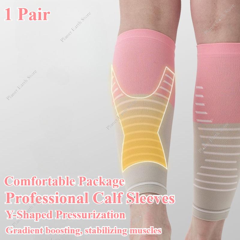 1 Pair Running Athletics Calf Compression Sleeves Knee Pads Protection Sports Safety Unisex Professional Pressure Leg Sleeves