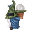 Statua di nano da giardino - Statua di nano in resina con palla e luce solare a LED