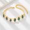 1 Women's Trendy Fashion Claw Chain Series Emerald Feet Chain Outdoor Tourism Beach Banquet Party Festival Gift