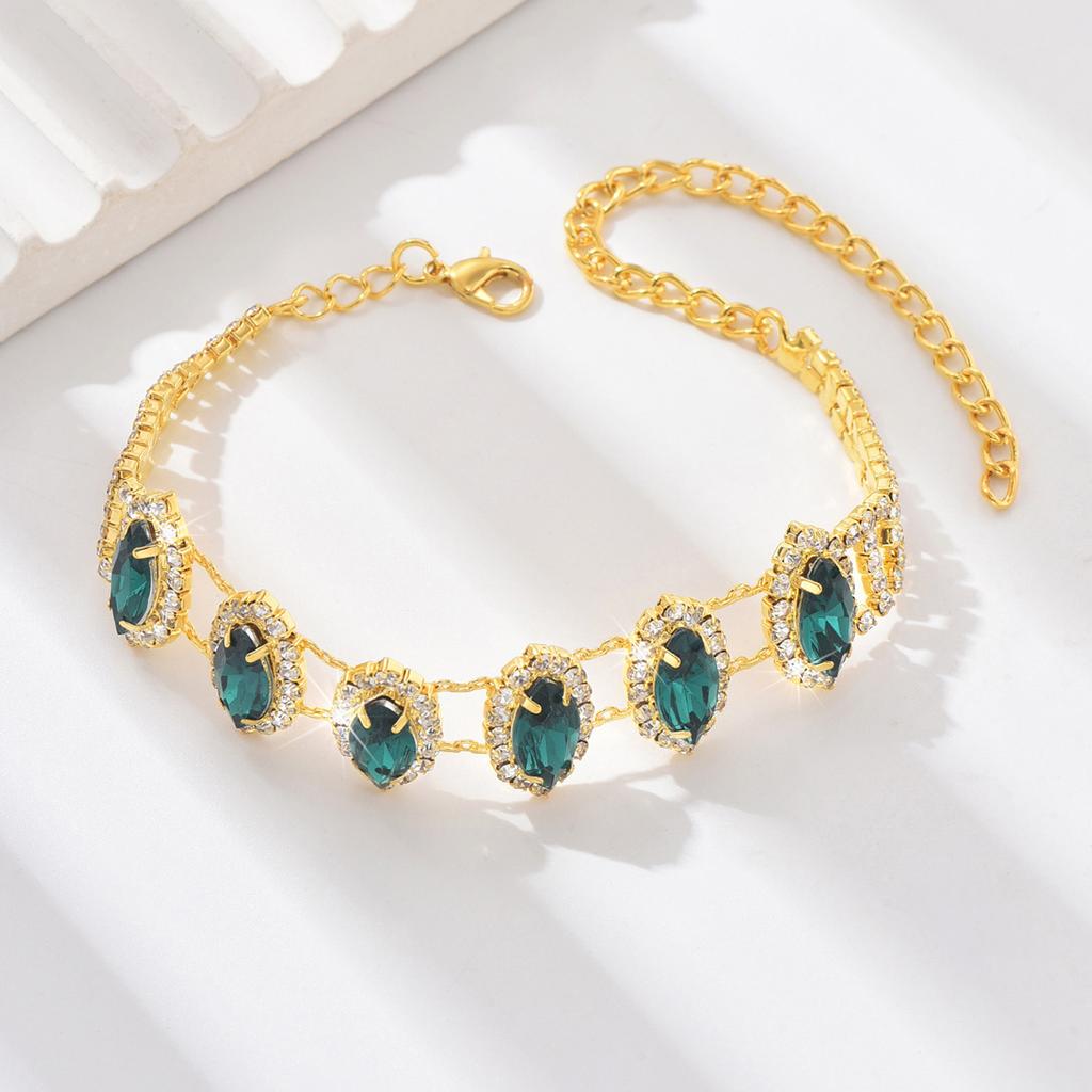 1 Women's Trendy Fashion Claw Chain Series Emerald Feet Chain Outdoor Tourism Beach Banquet Party Festival Gift