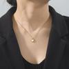 Stainless Steel Waterproof Glossy Heart-Shaped Pendant Necklace for Women Fashion Exquisite Collarbone Chain Jewelry Gifts