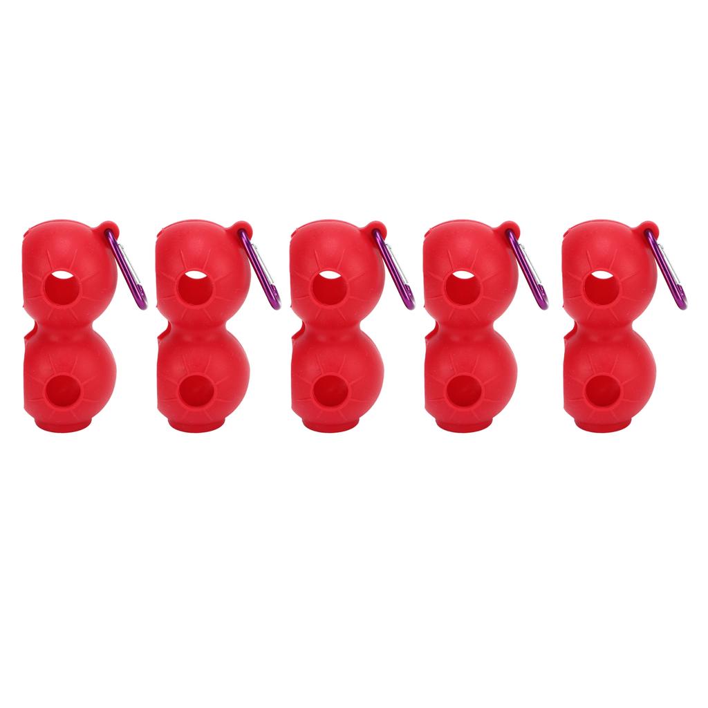 5Pcs Golf Ball Silicone Double Case Cover Portable Golf Ball Protective Holder Cover Red