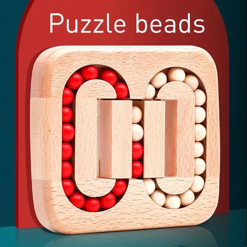 Non-Toxic Wooden Rotating Magic Beans Cube Fingertip Fidgeted Toys Kids Stress Relief Spin Bead Puzzles Children Education Intelligence