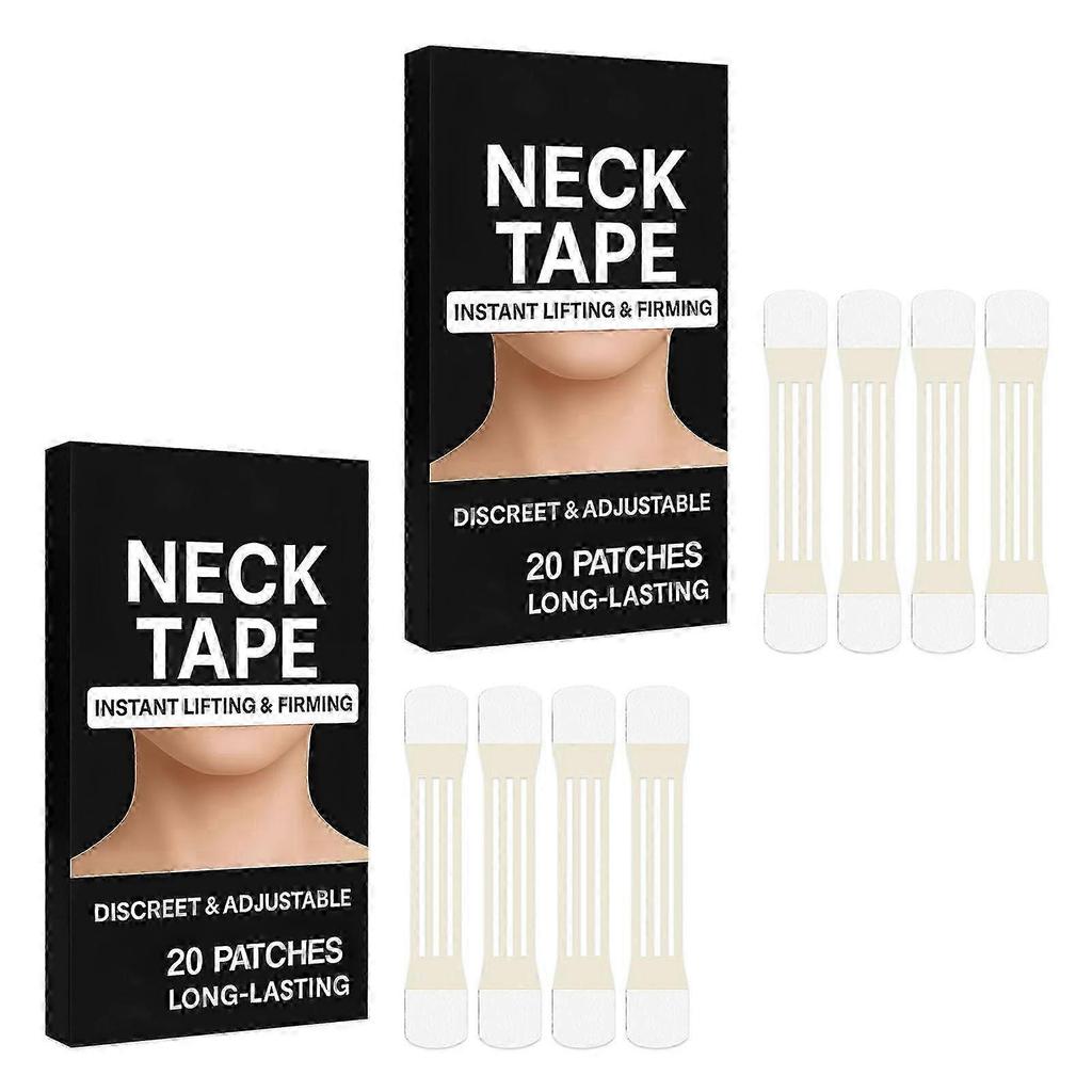 20pcs Neck Firming Tape, Instant Lift Neck Tape, Double Chin Removal, Anti-Aging Wrinkle Removal Neck Patch 25-26