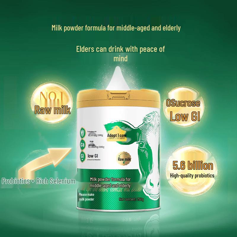 Renyang Yitou Niu Selenium-Rich High-Calcium Milk Powder for Middle-Aged & Elderly, 750g