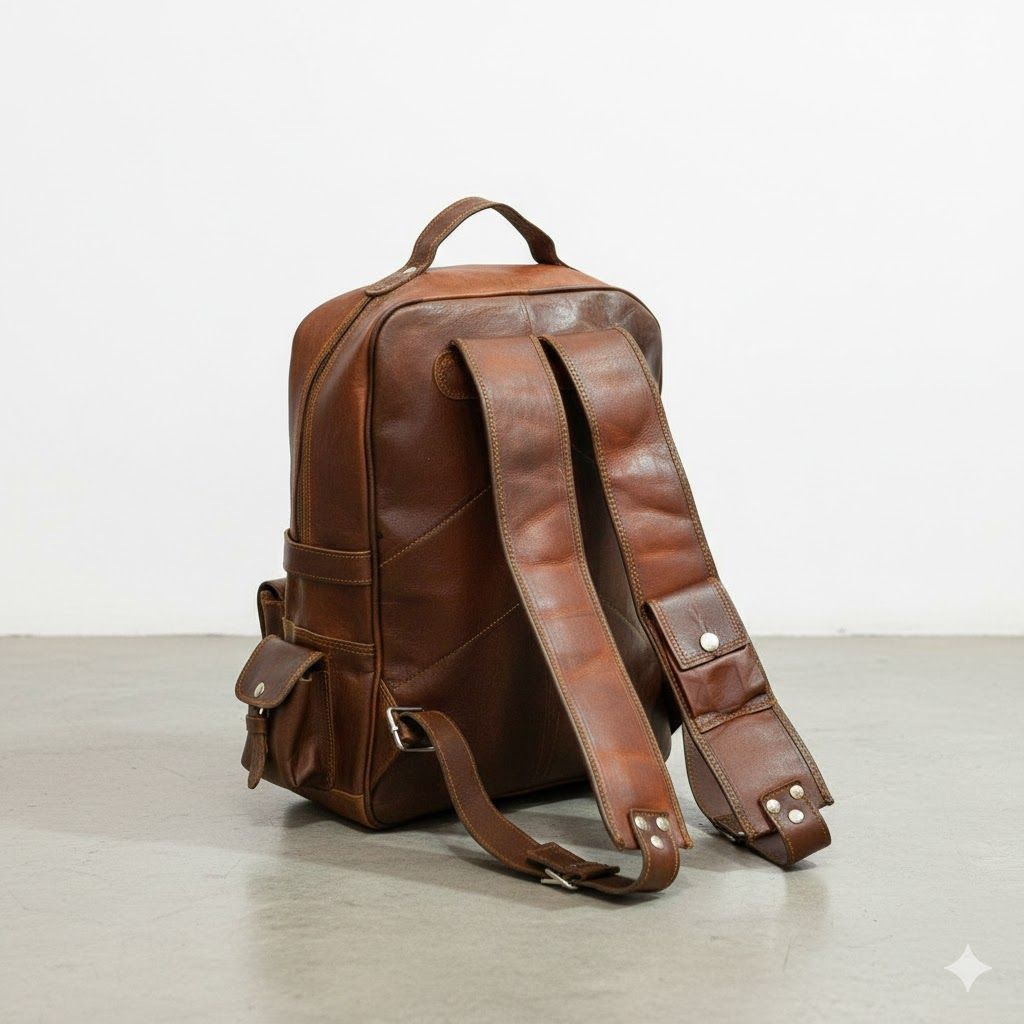 Umweltfreundlicher, luxuriöser Vintage-Lederrucksack für Herren, Schultertasche, Aktentasche