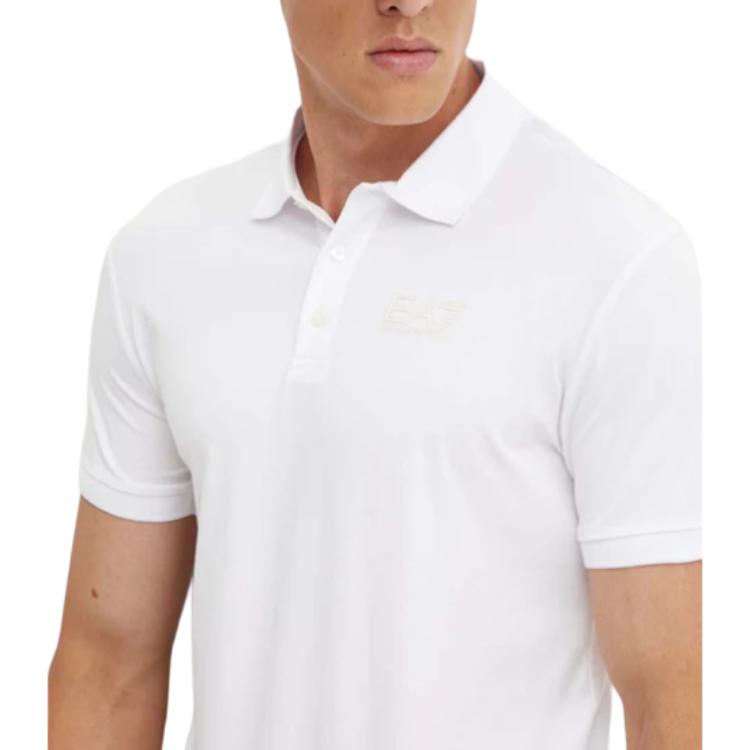 Emporio Armani Straight Cut Short Sleeve Solid Color Polo Shirt Men tops White 6DPF16-PJVQZ-1100