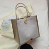 Casual Burlap Handbag Lightweight Shopping Bag Reusable Grocery Beach Bags