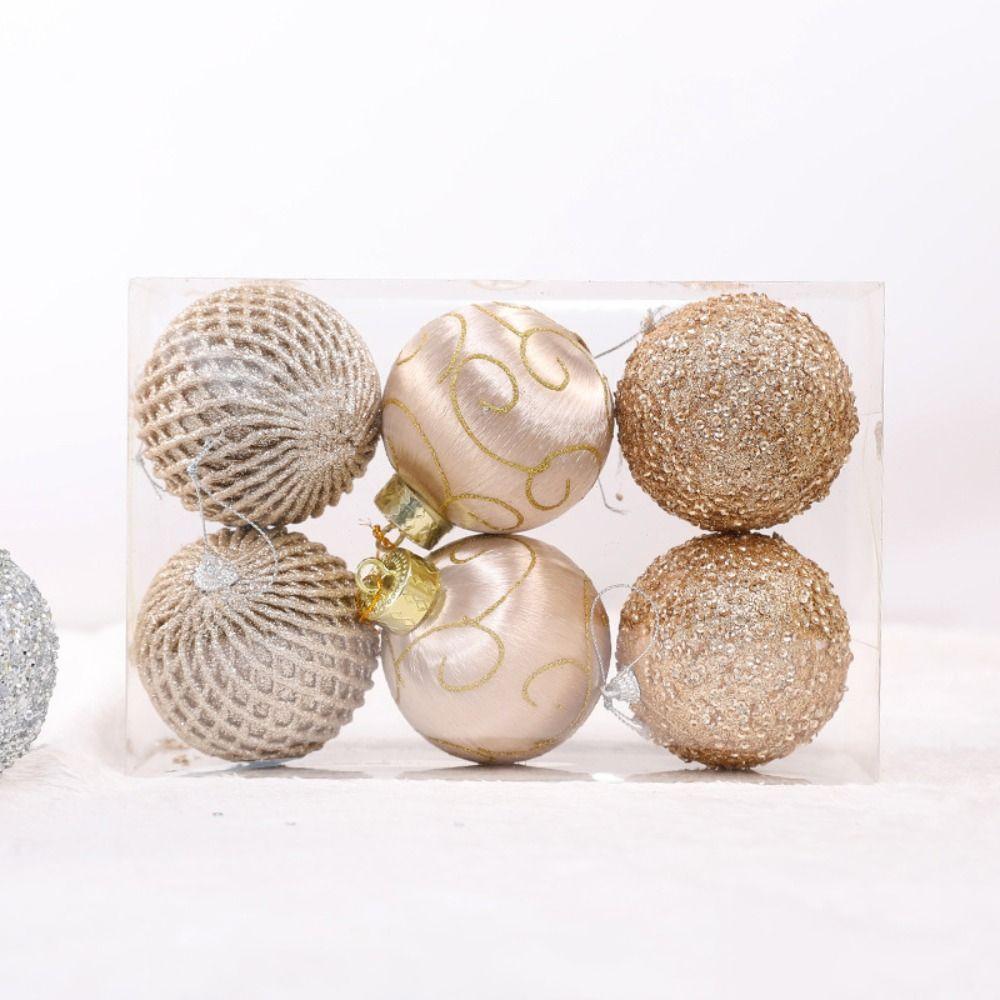 6pcs 8CM Christmas Ball Set Shatterproof Electroplating Ball  New Year