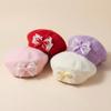 Red Color Chirldren's Knit Cap Soft Fabric Toddler Winter Hat New Kid Headwear  For Toddler Girls