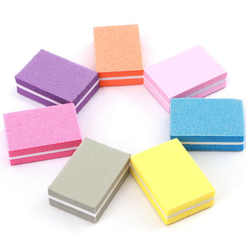 10-100PCS Double-sided Mini Nail File Blocks Colorful Sponge Nail Polish Sanding Buffer Strips Polishing Manicure Nail Art Tools