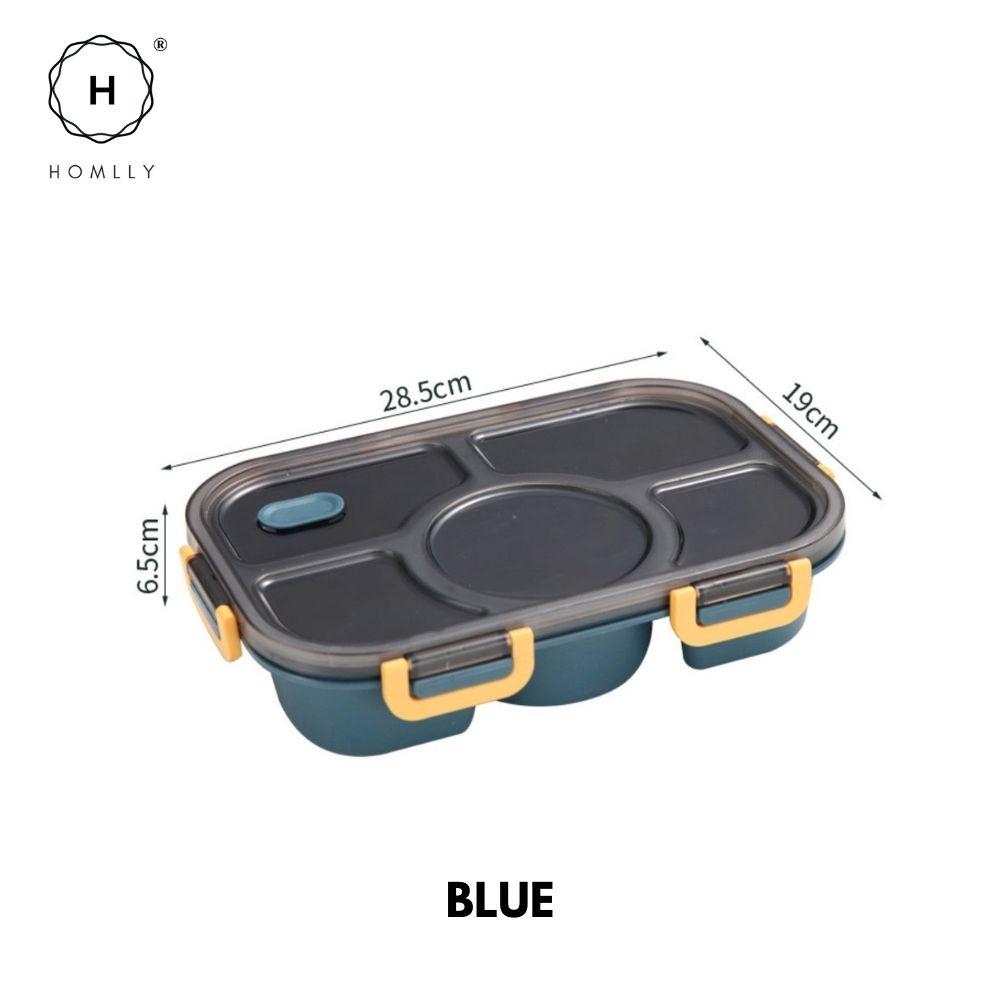 HOMLLY 5 Compartments Leakproof Salad Bento Lunch Box Container