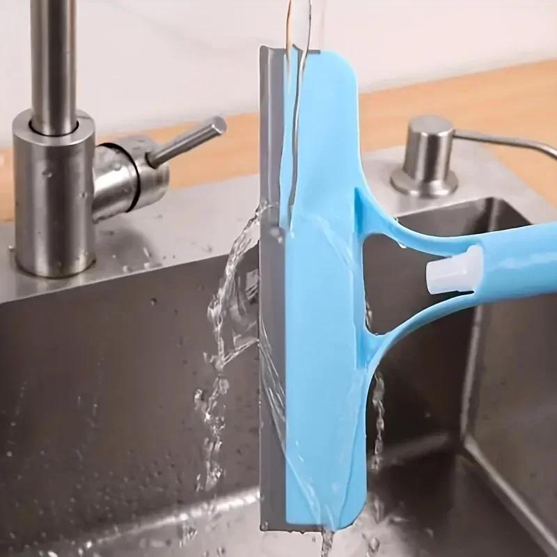 3 In 1 Window Cleaning Squeegee Multi Function Glass Mirror Wiper with Spray Bottle Microfiber Scrub Household Car Cleaner Tools