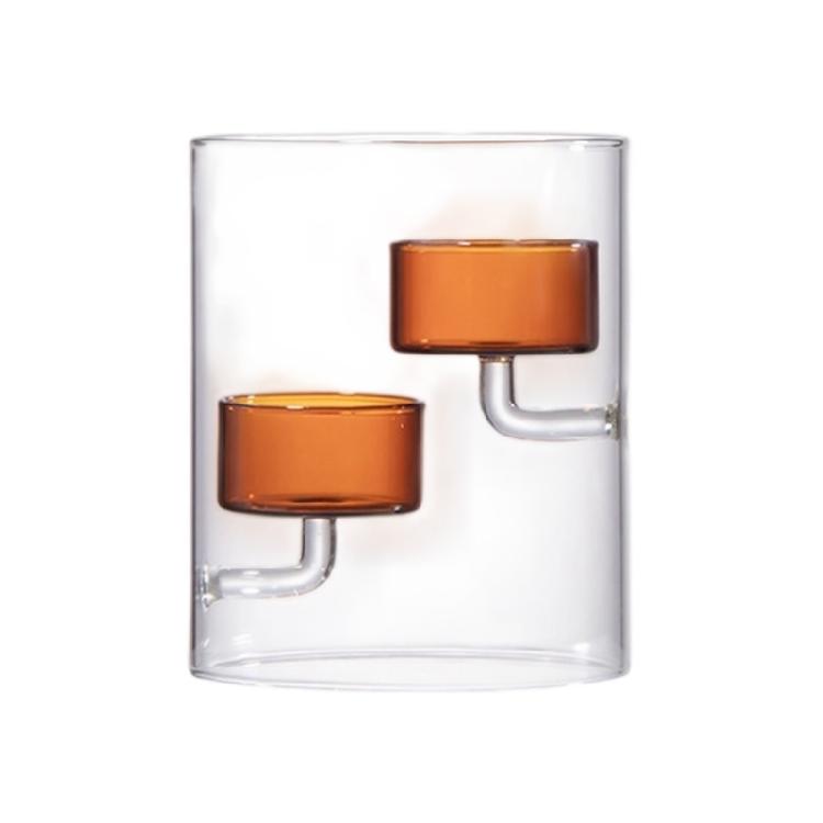 Förtjockad Glascylinder Ljusstake Vindtät Design Värmeljushållare För Flytande Ljus Hemhantverksprojekt