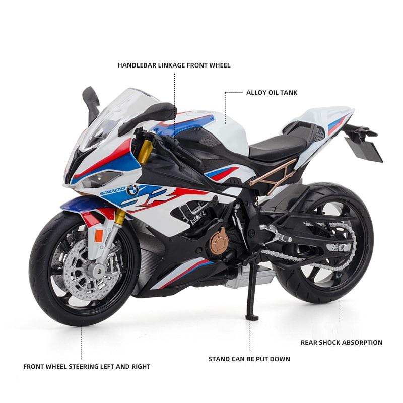 MotoGP BMW S1000RR Simulazione Moto da Corsa Squisito Diecast & Veicolo Giocattolo RMZ city 1:Modello da collezione in lega 12