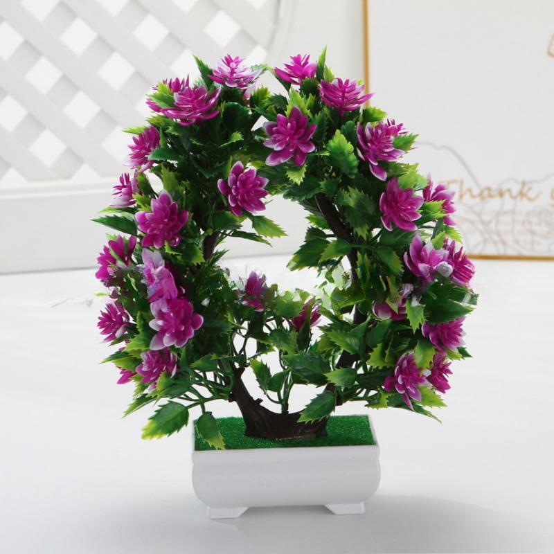 Flower, Small Tree Money TreePlastic FlowerArtificial Plant Set Floral Decoration Artificial Potted Plant Ornaments