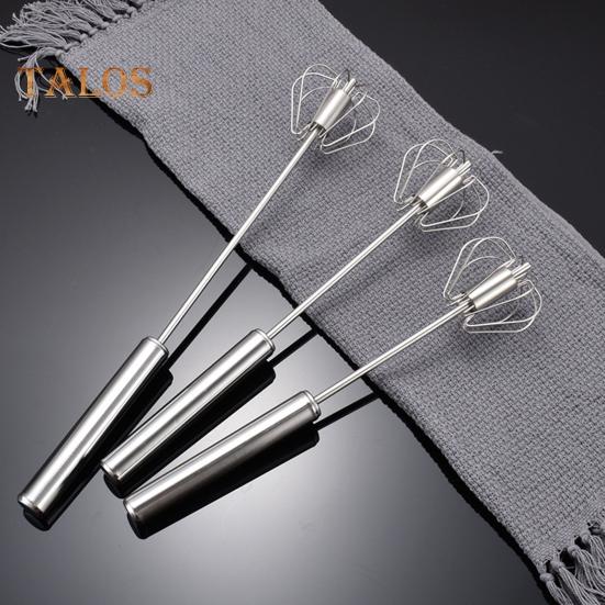Stainless Steel Semi-Automatic Egg Beater Whisk Non-Stick Hand Push Mixer Tool for Cooking Kitchen Home Manual Rotating Egg Shaker Blender
