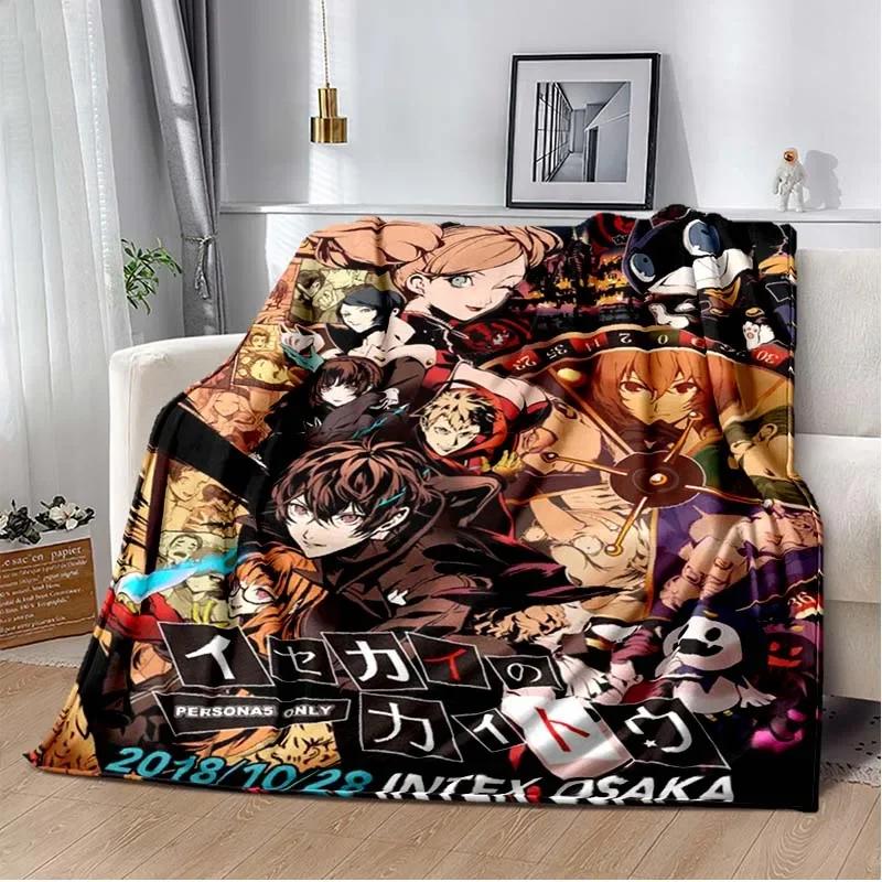 Persona Anime Cartoon Throws Blanket Kid Picnic Super Soft kawaii Blanket for Travel Beding Couch Sofa Bed Blanket Birthday Gift