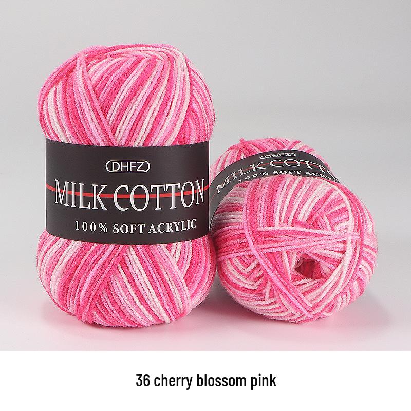 

Кольорова градієнтна молочна бавовняна пряжа для ручного в язання для дитини та ляльки (3-х поверховий)