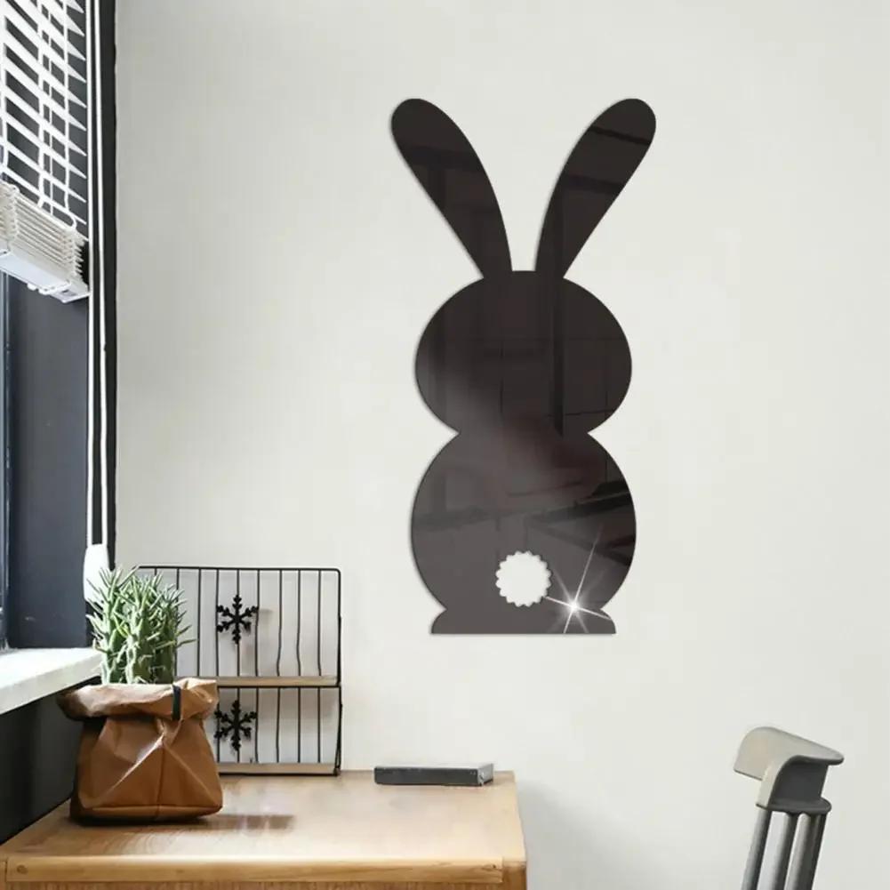 Atraktivní Umělecké DIY Zrcadlo Králičí TvarObkladové Samolepky pro Mateřskou Školu DIY Zrcadlové Obkladové Samolepky Domácí Dekorace Samolepka na Zeď Koupelna