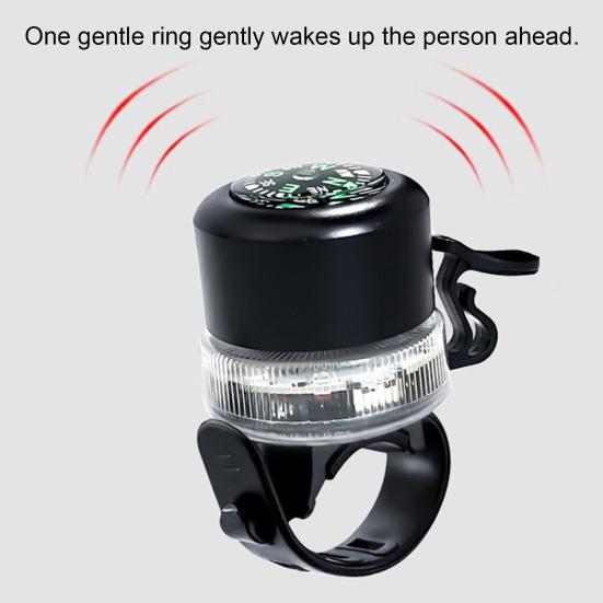 Electric Bike Bell with Compass RGB Light USB Rechargeable MTB Road Mountain Bicycle Handlebar Alarm Horn Bike Accessories