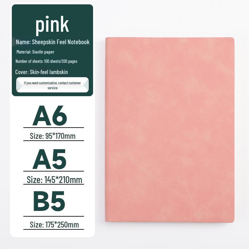 Luxury Sheepskin A5 Notebook: Thick, High-Value Skin-Feel Planner for Office Use