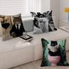 Cute Cat Pillow Gift Home Office Decoration Bedroom Sofa Car Cushion Cover Case 45x45