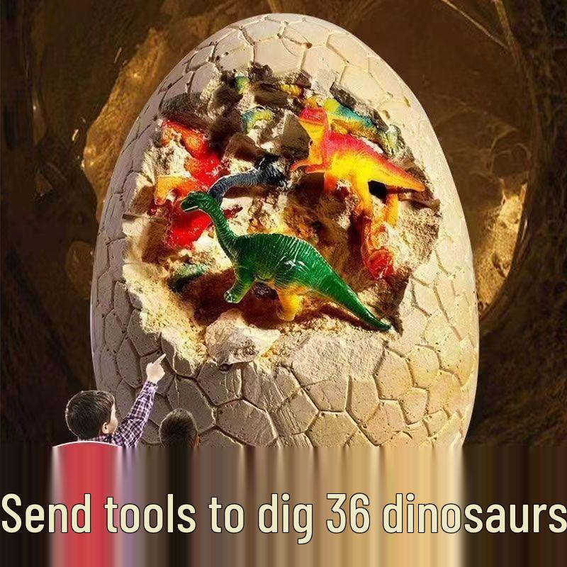 Luminous Egg Archaeological Dig Toy for Kids with Gems and Fossils