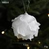 White Petal Foam Christmas Ball Ornament with Flocking Powder - Tree Pendant for Festive Decorations