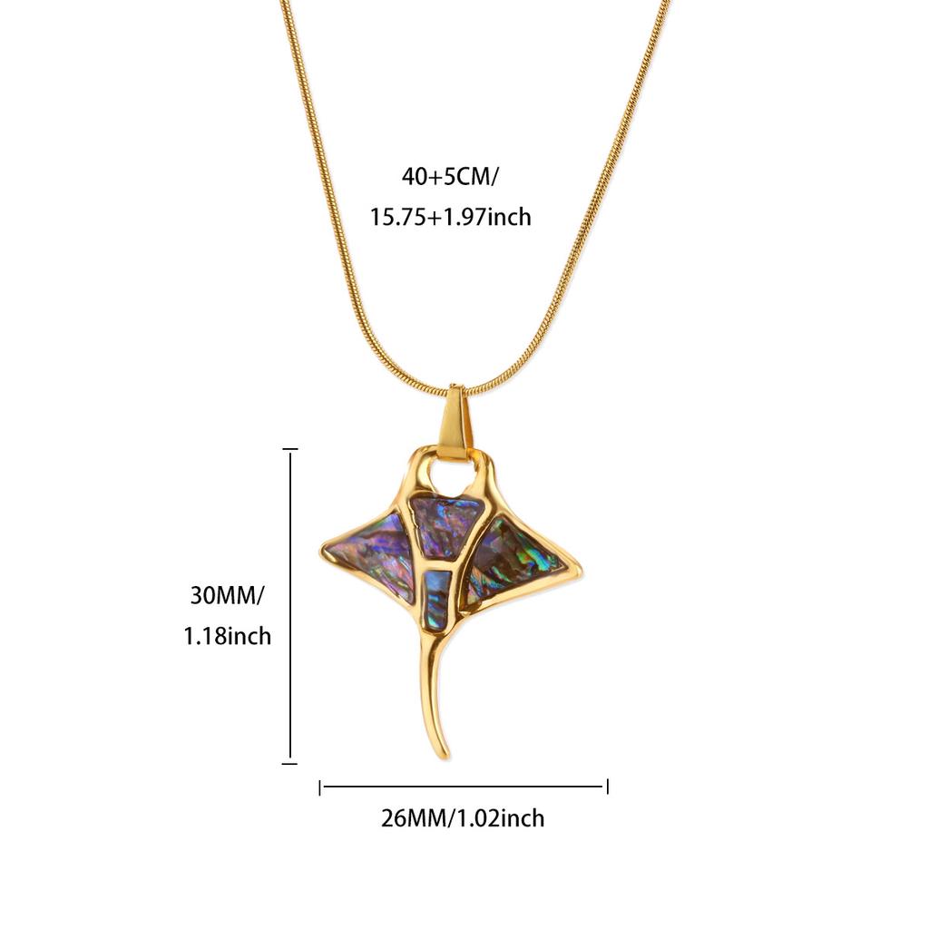 Stainless Steel Heart Star Necklace for Women Gold Color Anti Fading Choker Marine Life Zircon Summer Vacation Accessories Gift
