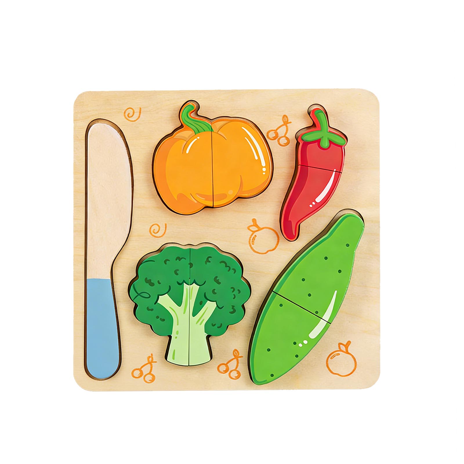 

Children s Wooden Game Food Set, Kitchen Cutting Toy, Gift For Children One Size