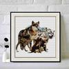 New Arrival 5D DIY Full Circle Diamond Painting "Wolf" Embroidery Cross Stitch Home Decor Gift