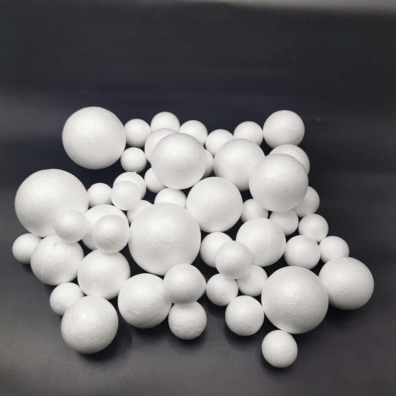 10Pcs Christmas Ball Foam White Foam Ball Round for Art Party Suppies Xmas Tree Decoration DIY Paint Drawing Crafts Accessories