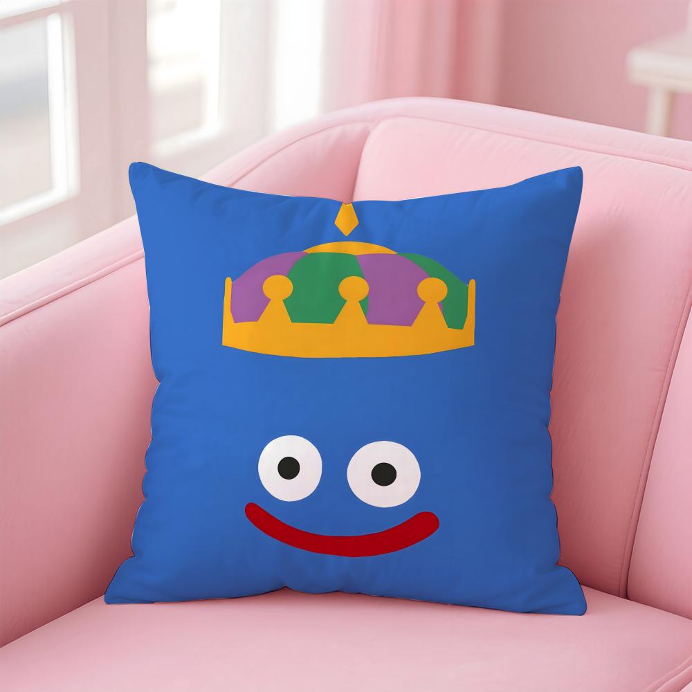 Cute Dragon Quest Rocket Slime Cushion Cover Comfortable Reversible Pillow Cover Ideal For Car Sofa Bedroom & Beyond