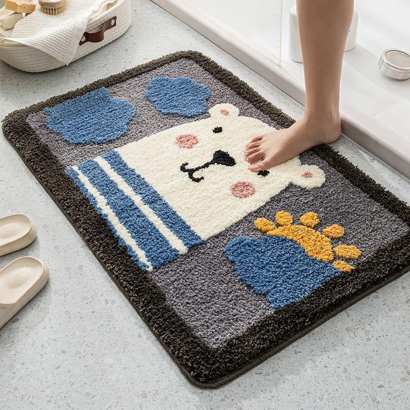 Cute Cartoon Non-Slip Bathroom Floor Mat & Toilet Door Foot Pad